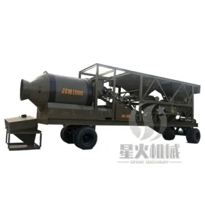 JZM500 Drum Mobile Mixing Plant Concrete YHZM25 Small Compact Portable Batching Plant With Pld800