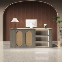 Nouveau comptoir de réception laqué style osier, finition brillante, pour bureau, magasin, entreprise, accueil et consultation