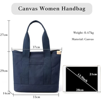 Sac fourre-tout écologique avec logo personnalisé pour grandes femmes grand sac à bandoulière tendance pour femmes sac fourre-tout en toile uni avec fermeture éclair