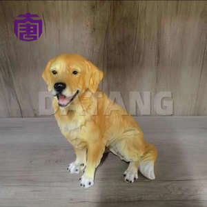 Lámpara decorativa de resina y fibra de vidrio con forma de perro sentado, con luz LED para iluminación de jardines, parques y paisajes al aire libre. - Product Image 2