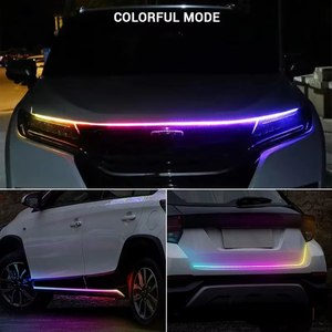 แถบไฟ LED บางเฉียบสำหรับไฟส่องสว่างกลางวัน ไฟตกแต่งฝากระโปรงรถ ควบคุมผ่านแอพพลิเคชั่น รีโมทคอนโทรล 12 โวลต์ ใช้ได้กับรถยนต์ทั่วไป - Product Image 2