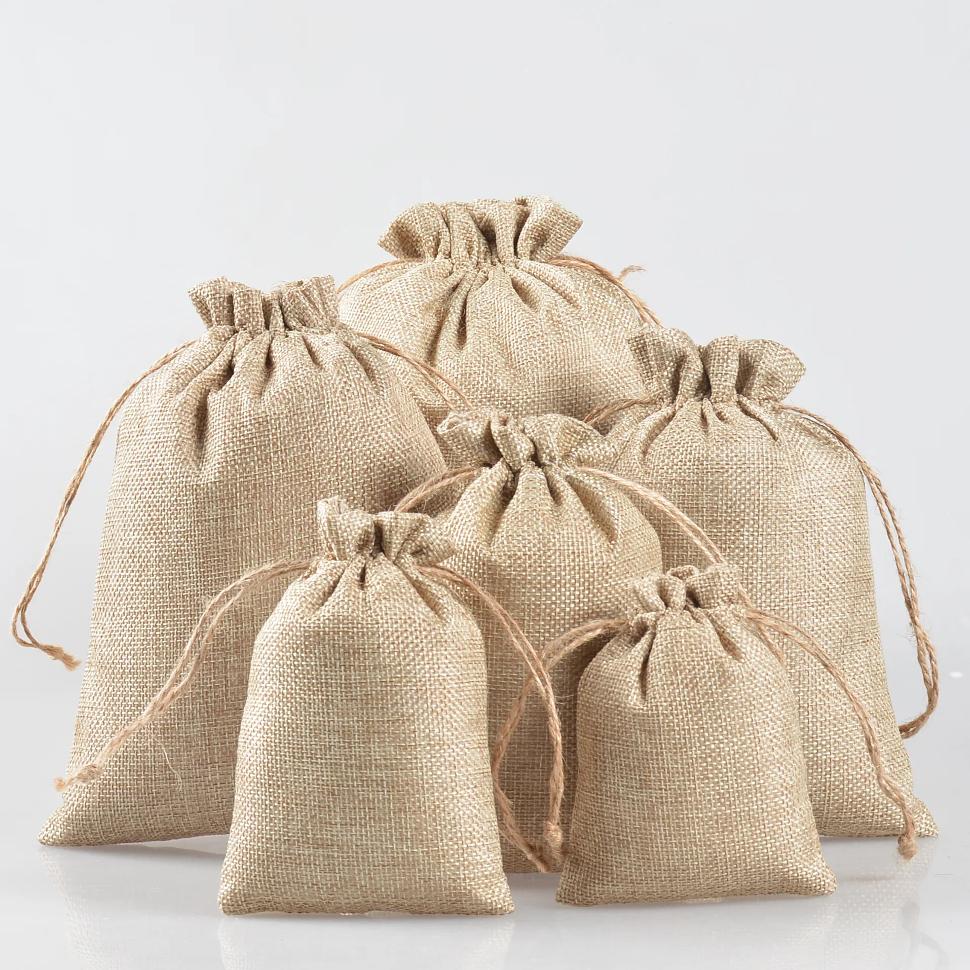 7*9cm Small Size Burlap Bag Custom Logo Accepted Party Candy Gift Packing Linen Bags Jute Rope Soap Protect Sacks