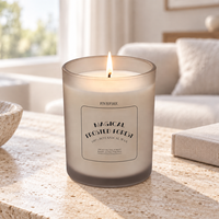 Bougie parfumée artisanale de luxe en verre, cire de soja, personnalisable avec logo, pour la Saint-Valentin et les cadeaux de fêtes – Offre spéciale OEM/ODM