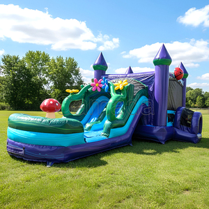 Structure gonflable combinée avec toboggan aquatique, château gonflable coloré pour l'extérieur, jeux de fête foraine pour enfants, maison gonflable pour fêtes - Product Image 4