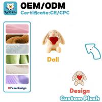 Peluche de Conejo Personalizado por el Fabricante, Juguete de Peluche Lindo para Aliviar el Estrés, Juguete Bordado con LOGO en Camisetas, Regalo Promocional CPC OEM