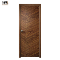 Porte de chambre en bois massif de noyer américain, design moderne minimaliste, étanche, style battant, pour salle de bain, hôpital, design d'intérieur