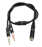 3.5 Adaptor Audio Dua Saluran Satu Kabel untuk Kabel Audio Headset Komputer Desktop - Adaptor Audio-Mikrofon Dua-dalam-Satu