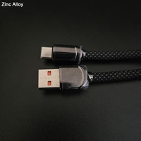 Cables USB a de 8 Pines Resistentes a la Intemperie, con Doble Conector Recto, Malla de Nailon Kirsite Trenzada