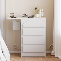Ensemble de coiffeuse de maquillage intelligente en bois avec miroir lumineux à rabat et éclairage intégré, MOQ 100