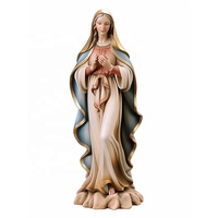 Cadeau religieux personnalisé Notre-Dame de la Grâce Figure sur Base, poupée céleste statues de pierre résine Catholicisme vierge marie statues