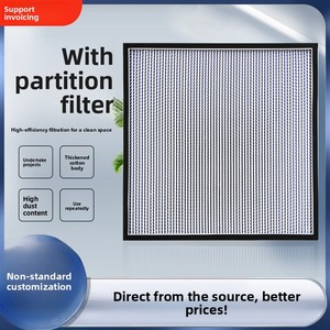 Filtre HEPA H13 séparateur, filtre à air partitionné, cadre en plastique, maille filtrante de type W, résistante aux hautes températures et de qualité alimentaire - Product Image 3