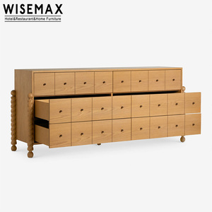 WISEMAX FURNITURE Credenza da Cucina in Legno Massello Stile Francese, Mobile Angolare con 6 Cassetti per <span class=keywords><strong>Soggiorno</strong></span>, Hotel e Villa - Product Image 4