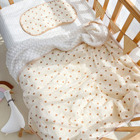 Couverture d'emmaillotage en mousseline douce pour nouveau-né, OEM, en coton, 4 couches de gaze, avec dos à pois