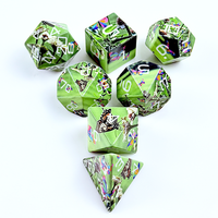 Jeu de dés polyédriques semi-transparents en résine, motif fleur de prunier, 28g, 7 pièces, taille standard, faible MOQ, personnalisable pour jeux de rôle de table