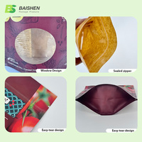 Sachet refermable personnalisé en Mylar imprimé, résistant à l'humidité, pour chocolats, bonbons, aliments pour animaux et conserves, réutilisable