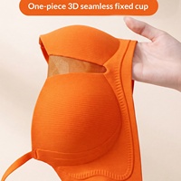 Soutien-gorge sans armatures, style français, décolleté en V profond, sans coutures, confortable, léger, respirant, avec maintien et effet push-up