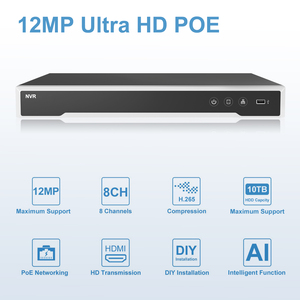 Expédition rapide depuis les États-Unis, enregistreur vidéo réseau 16 canaux NVR PoE 4K 12MP, détection intelligente des personnes et des véhicules, multilingue - Product Image 4