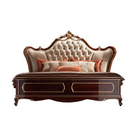 Lit double de style européen pour chambre principale, moderne et simple, 1,8 m, lit de mariage en bois massif, lit nordique entièrement en bois massif, vente directe d'usine