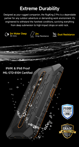 Ulefone RugKing 2 Pro 5.45'' Écran Corning Gorilla Octa Core 4GB+128GB 4500mAh 4G Android 15 Téléphone robuste avec assistant IA - Product Image 4