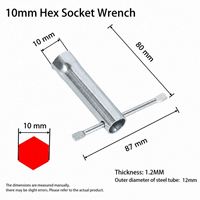 Clé à douille en T pour tuyaux métriques en acier, outil de serrage à tige poussoir, clé à douille hexagonale ANDUUK