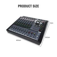 Gooermi DMT8 350W Mixeur audio amplifié 8 canaux avec amplificateur de réverbération 99DSP et USB