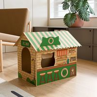 Nouvelle maison pour animaux de compagnie en carton toutes saisons avec planche à gratter résistante aux rayures chat mignon maison en carton pour chats