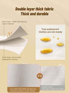 Organisateur de rangement pliable grande capacité en tissu pour vêtements, couettes, couvertures et armoire - Product Image 3