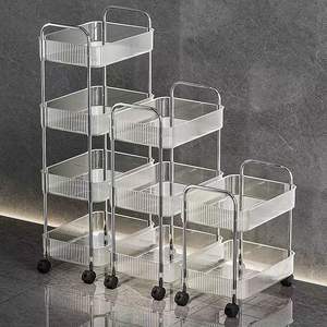 <span class=keywords><strong>Chariot</strong></span> <span class=keywords><strong>de</strong></span> rangement à roulettes moderne en acier inoxydable à 3 niveaux pour cuisine, chambre, salle <span class=keywords><strong>de</strong></span> classe et bureau, personnalisable - Product Image 5