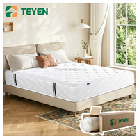 Matelas à ressorts en mousse à mémoire de forme avec logo personnalisé, 10 pouces, confortable, emballé sous vide, pour hôtels et grossistes
