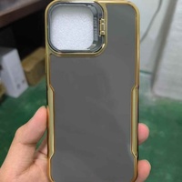 Coque de téléphone anti-collision brillante avec support d'objectif rabattable, bord décoratif doré, résistante à l'usure, pour Infinix HOT70