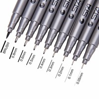 Senta — ensemble de stylos marqueurs d'eau pour Manga, 9 tailles, imperméable, ne se décolore pas, doublure Fine, noir, croquis, Manga