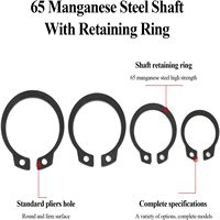 Snap Ring,Card Shaft Circlip C-Clips Retaining Snap Ring Elastic 65MN External GB894 Black