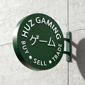 Advertising Round Sign <b>Board</b> for Business Shop Store Front Double Sided Wall <b>Mounted</b> Outdoor Blade Sign - Product Image 1