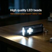 Lampada da Lavoro Magnetica COB, Torcia Portatile con Portachiavi, Luce di Emergenza Ricaricabile, Torcia Tascabile EDC per Viaggi