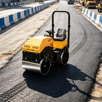 Petit compacteur routier vibrant diesel Changchai de 1,5 tonne, modèle ST-800, rayon de braquage court de 900 mm, tambour en acier, 35 KN