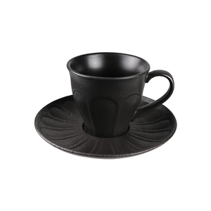 Tasse à <span class=keywords><strong>café</strong></span> noire mate avec soucoupe, fabricant, vente en gros, vaisselle en porcelaine pour hôtel, autres fournitures pour hôtels et restaurants - Product Image 2