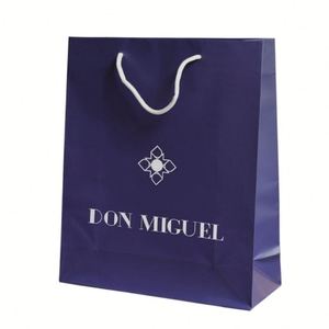 ECO สำหรับ ZARA Blue poka dot Self-Stand Satchel ถุงกระดาษขนาดเล็กลายแถบสีทองแฮนด์เมดในเม็กซิโกมะม่วงวัสดุศิลปะป่าน - Product Image 5