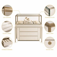 Vitrine de présentation de bijoux en verre sur mesure avec éclairage LED, vitrine pour montres, pour bijouterie, centre commercial, boutique, salle d'exposition