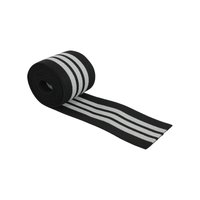 Bande élastique en polyester de 8 cm, blanche et noire, personnalisée, tissée sur mesure