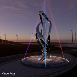 <span class=keywords><strong>Fontana</strong></span> Scultorea Astratta in Acciaio Inossidabile Lucidato a Specchio Vincentaa, <span class=keywords><strong>Arte</strong></span> Pubblica per Piazze Esterne - Product Image 6