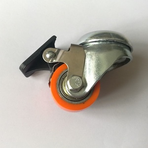 35 mm Profil niedrig hohe Belastung 100 kg Kugellager kleine rotierende Platte Rollen PU-Polyurethanräder - Product Image 4