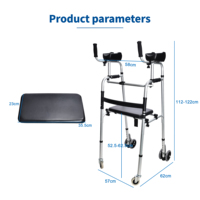 Déambulateur à accoudoirs avec siège et roues pour hôpital, soins à domicile, personnes âgées, handicapés, équipement de réadaptation, usine OEM ODM