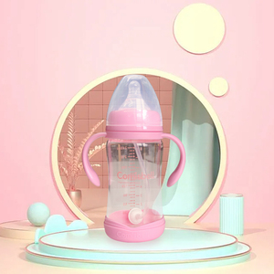 Manufacture High Quality 240ml/8oz Wide Neck Borosilicate Baby <strong>Glass</strong> <strong>Feeding</strong> <strong>Bottle</strong> With Silicone Nipple - Product Image 3