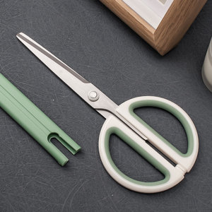 Stainless Steel Office Scissors 18.8cm Straight Blade With Sleeve For Paper Cutting And Unpacking - Product Image 1