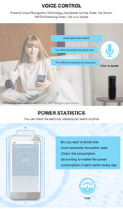 Wifi inteligente enchufe de pared teléfono Alexa de voz de <span class=keywords><strong>Google</strong></span> operado Tuya Sistema de casa inteligente - Product Image 5