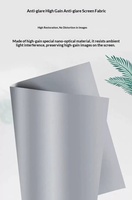 Écran de projection anti-lumière en PVC de 180 pouces, format 16:9, cadre en cristal noir, courte focale, écran de projection mural, 3 ans de garantie