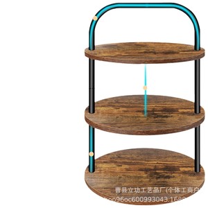Spot Cross Border Ironwood 3 <b>Tier</b> <b>Cake</b> Stand Round Desktop Storage Rack For Party Dessert Display - Product Image 5