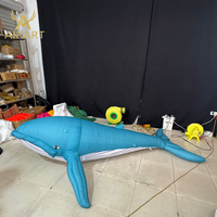 Ballon gonflable baleine bleue réaliste pour librairie, fête en bord de mer, scène sur le thème de l'océan, modèle de poisson gonflable personnalisé