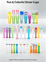Gobelet à slush réutilisable en plastique durable avec logo personnalisé et sangle, pour fêtes, carnaval, thème chiot et événements en plein air, pour slush glacé