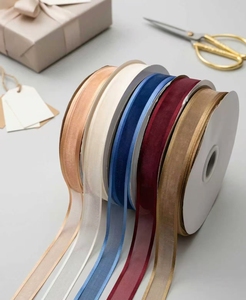 25 Cm Polyester Satin-edged Chiffon <strong>Ribbon</strong> Fresh Flowers Gift Packaging DIY Handmade Clothing Accessories Home Decoration - Product Image 1